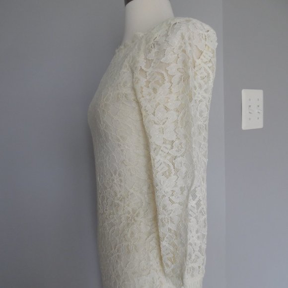Diane Von Furstenberg Ivory Zarita Lace‎ Mini Dress - Picture 8 of 15